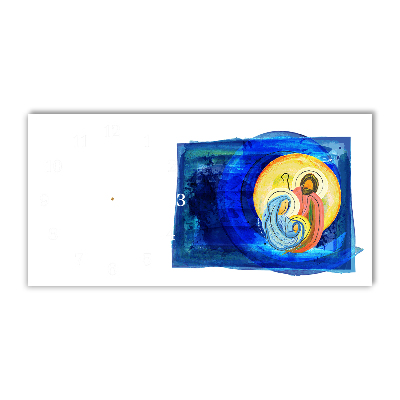 Horloge murale en verre Niveaux Abstraction Sainte Famille Hiver