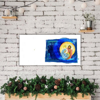 Horloge murale en verre Niveaux Abstraction Sainte Famille Hiver