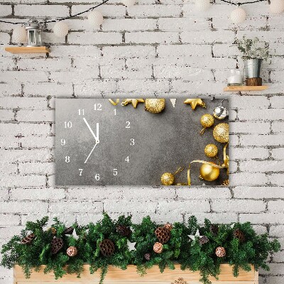 Horloge murale en verre Niveaux Golden Stars vacances de Noël