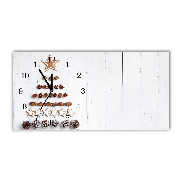 Horloge murale en verre Niveaux ornements d'arbre de Noël en pain d'épice
