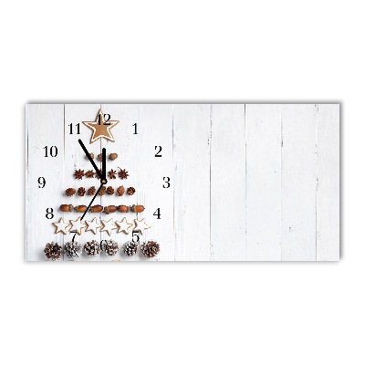 Horloge murale en verre Niveaux ornements d'arbre de Noël en pain d'épice