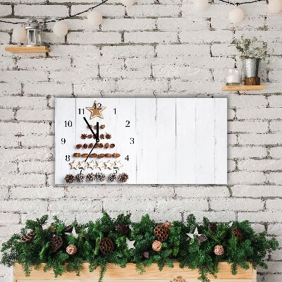 Horloge murale en verre Niveaux ornements d'arbre de Noël en pain d'épice