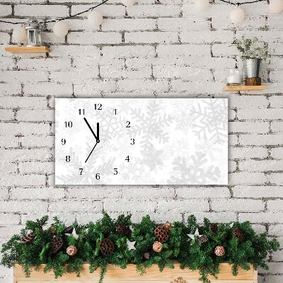 Horloge murale en verre Niveaux Hiver Flocons neige