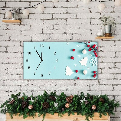 Horloge murale en verre Niveaux Ornements de Noël flocons de neige