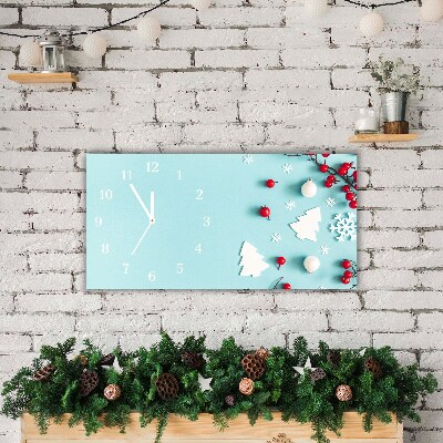 Horloge murale en verre Niveaux Ornements de Noël flocons de neige
