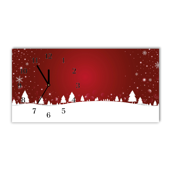 Horloge murale en verre Niveaux arbre de Noël flocons de neige de Noël