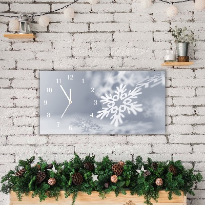 Horloge murale en verre Niveaux Décoration de Noël flocon de neige