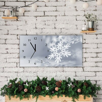 Horloge murale en verre Décoration de Noël flocon de neige