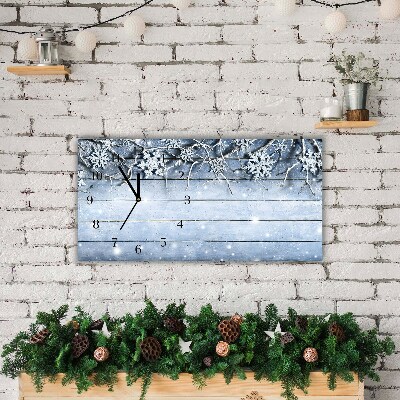 Horloge murale en verre Saint Snowflakes Winter Frost