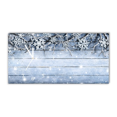 Horloge murale en verre Saint Snowflakes Winter Frost