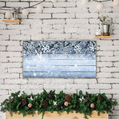 Horloge murale en verre Saint Snowflakes Winter Frost