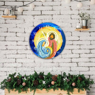 Horloge murale en verre Tour Abstraction Sainte Famille Hiver