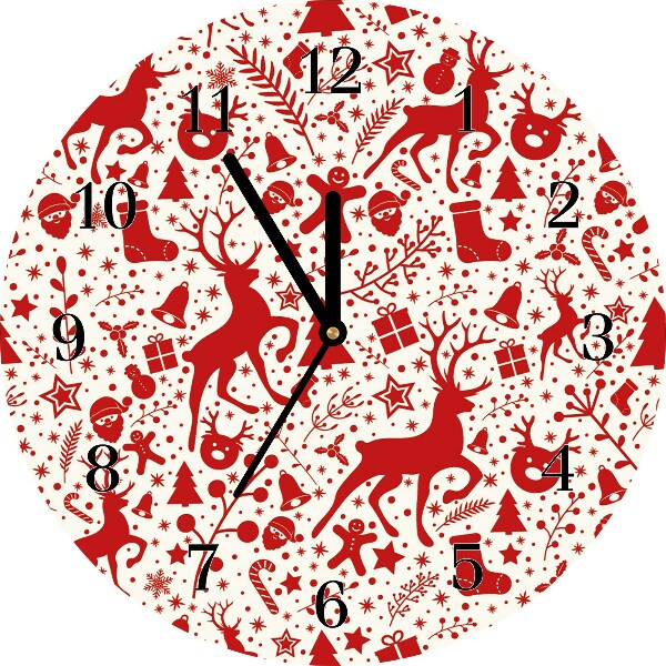 Horloge murale en verre Tour Décoration rennes Vacances d'hiver