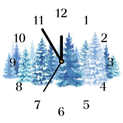 Horloge murale en verre Tour Les arbres de Noël de neige d'hiver