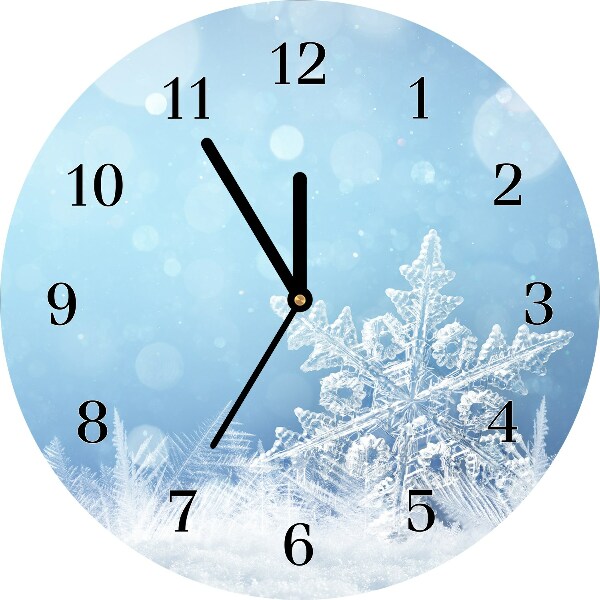 Horloge murale en verre Tour Les flocons de neige d'hiver de neige