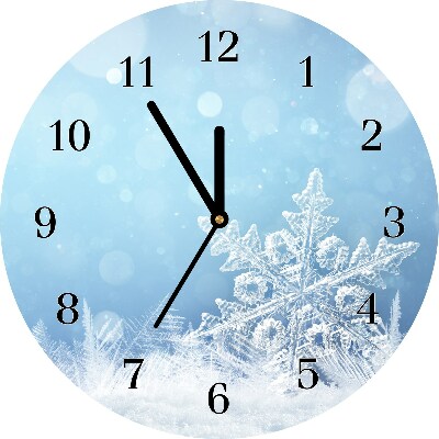 Horloge murale en verre Tour Les flocons de neige d'hiver de neige