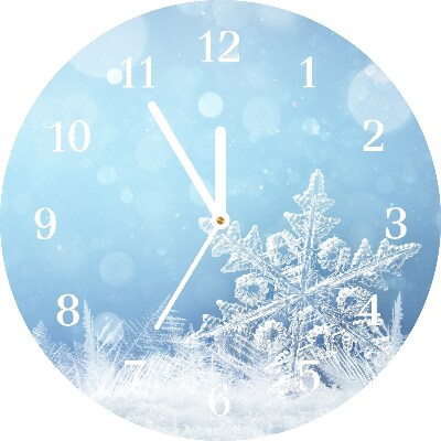 Horloge murale en verre Tour Les flocons de neige d'hiver de neige