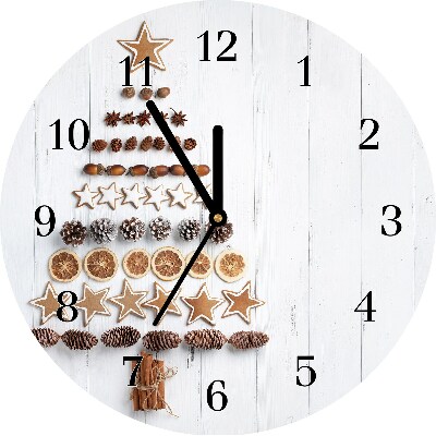 Horloge murale en verre Tour ornements d'arbre de Noël en pain d'épice