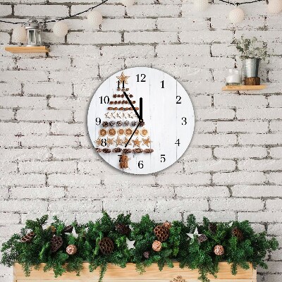 Horloge murale en verre Tour ornements d'arbre de Noël en pain d'épice