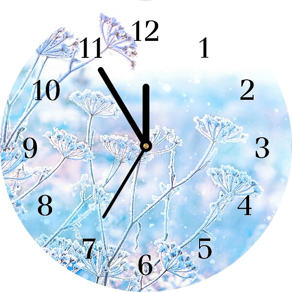 Horloge murale en verre Tour Hiver neige de Noël