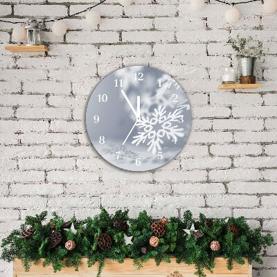 Horloge murale en verre Tour Décoration de Noël flocon de neige