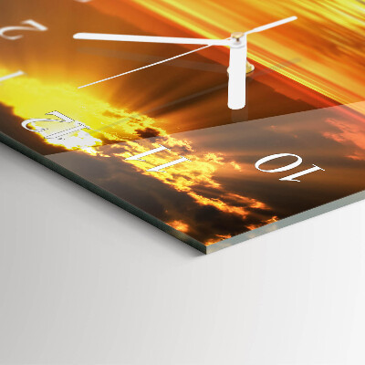 Horloge murale carrée Coucher de soleil