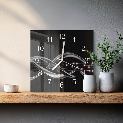 Horloge carrée en verre Abstraction