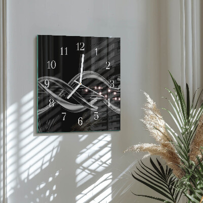 Horloge carrée en verre Abstraction