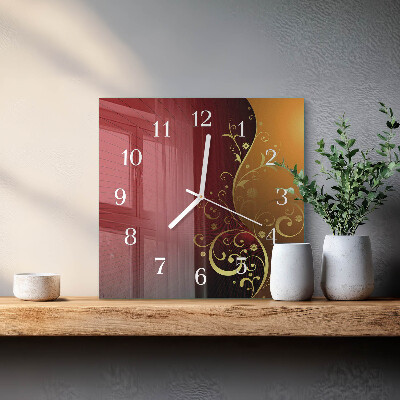 Horloge carrée en verre Abstraction