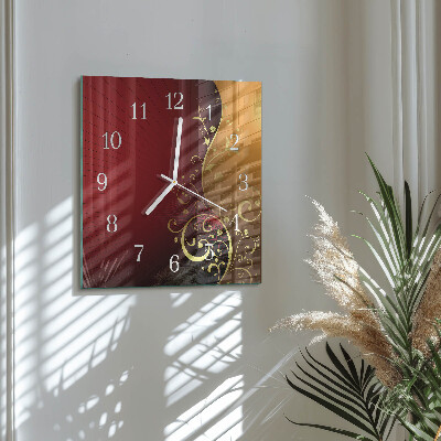 Horloge carrée en verre Abstraction