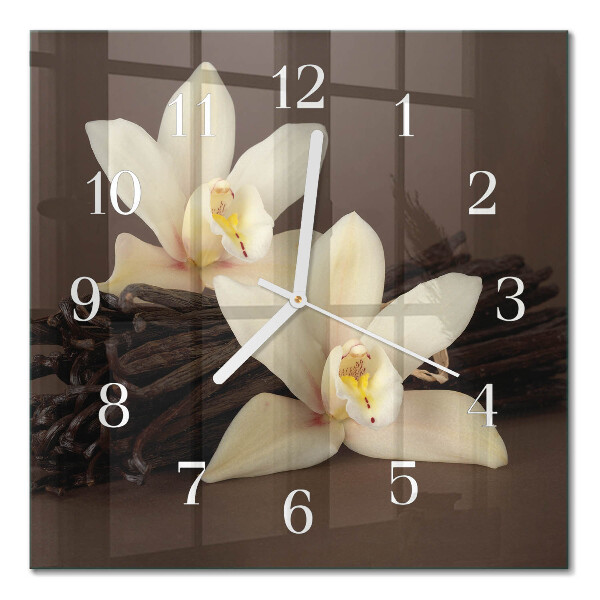 Horloge carrée en verre Vanille
