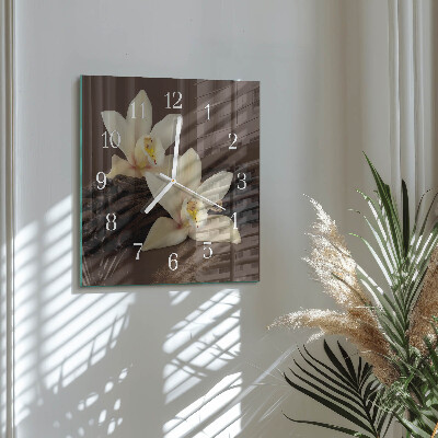 Horloge carrée en verre Vanille