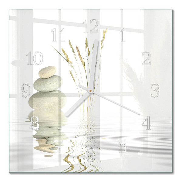 Horloge carrée en verre Pierres