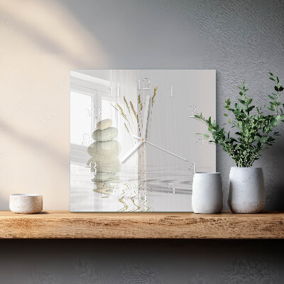 Horloge carrée en verre Pierres