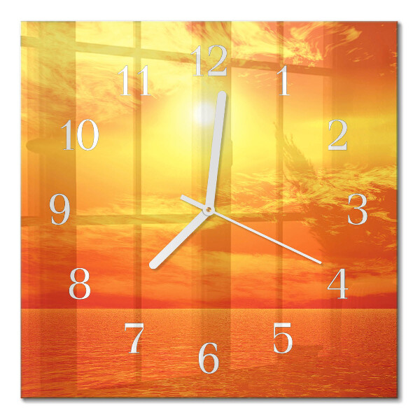 Horloge carrée en verre Ensoleillé