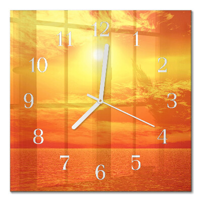 Horloge carrée en verre Ensoleillé