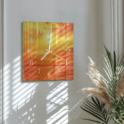 Horloge carrée en verre Ensoleillé