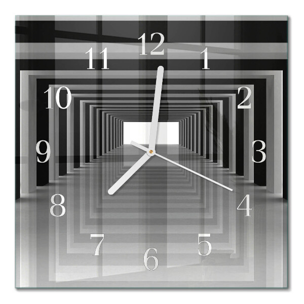 Horloge carrée en verre Tunnel 3d