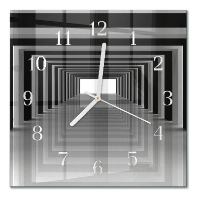 Horloge carrée en verre Tunnel 3d