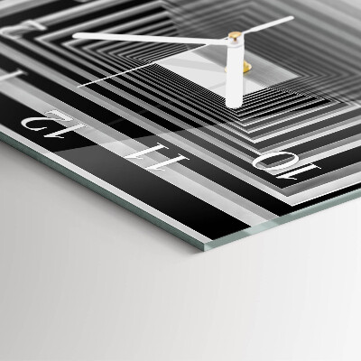 Horloge carrée en verre Tunnel 3d