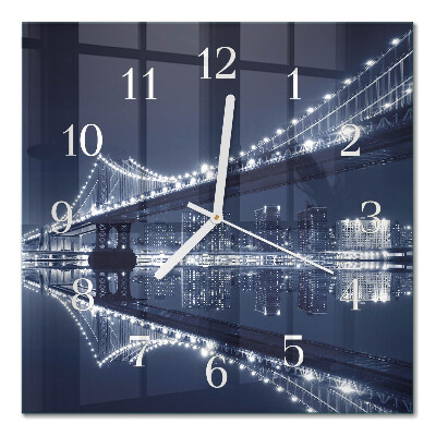 Horloge carrée en verre Pont