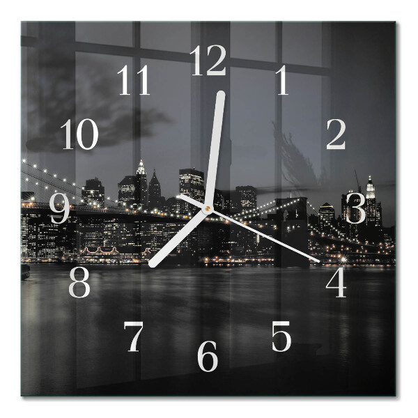 Horloge murale carrée Pont horizontal