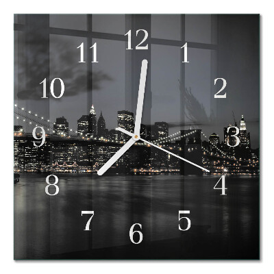 Horloge murale carrée Pont horizontal