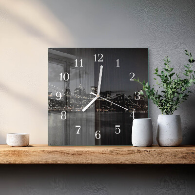Horloge murale carrée Pont horizontal