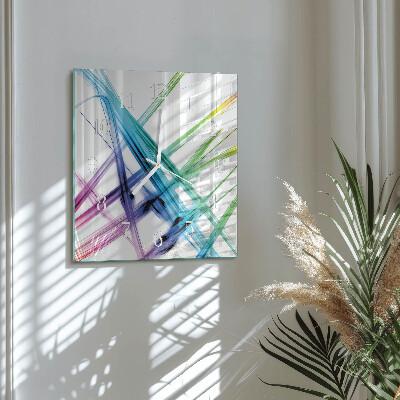 Horloge carrée en verre Abstraction