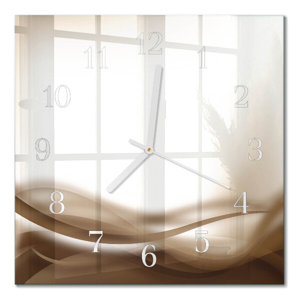 Horloge carrée en verre Lignes abstraites