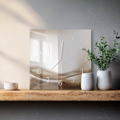 Horloge carrée en verre Lignes abstraites