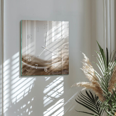 Horloge carrée en verre Lignes abstraites
