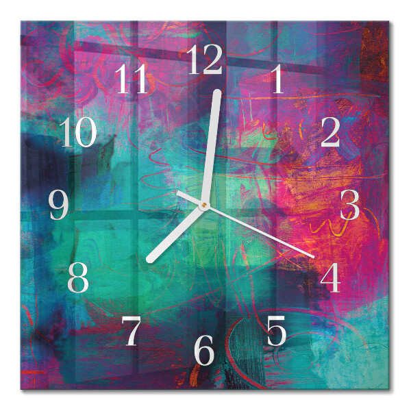 Horloge carrée en verre Image colorée