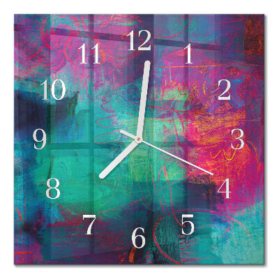 Horloge carrée en verre Image colorée